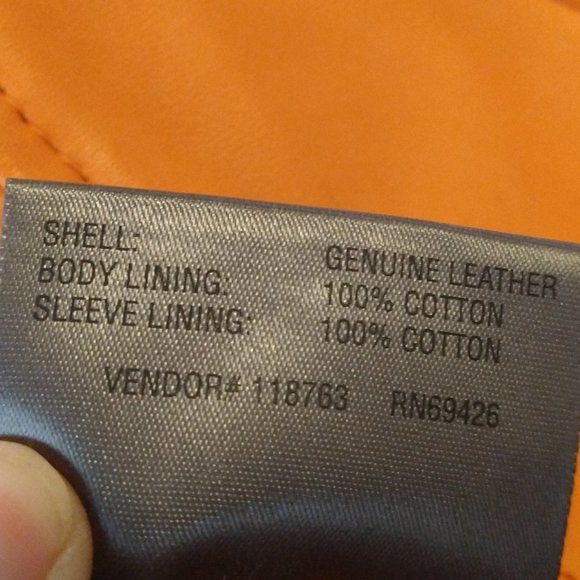 Orange Genuine Leather Jacket - Picture 5 of 6